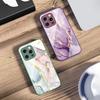 Pink Marble Pattern Black For IPhone 16 Pro Max 15 Pro 14 13 12 Mini 11 XS M ax XR 7 8 Plu SE 2022 Tempered Glass Phone Case