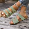 Fashion 2025 Summer Fashion Women's Buckle Sandals New Sexy Open Toe Casual Sandals Comfortable Platform Shoes Flat Slippers Zapatos