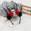 Black Rose Skull Hair Band Lace Cosplay Headdress Funny Halloween Headband  Masquerades Costume