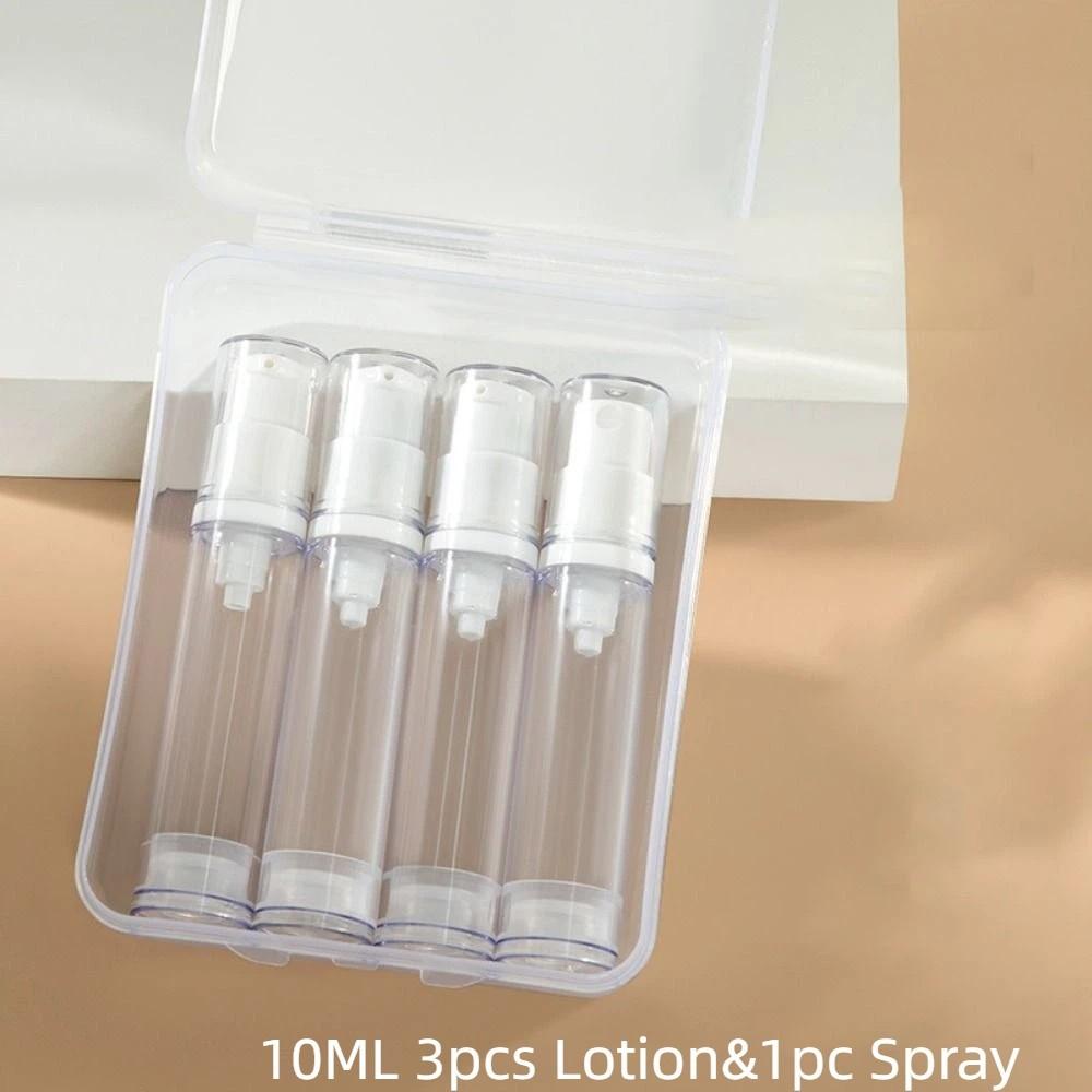 3/4Pcs Empty Vacuum Press Pump Bottles Refillable Cosmetic Container Lotion Pump Bottles Travel