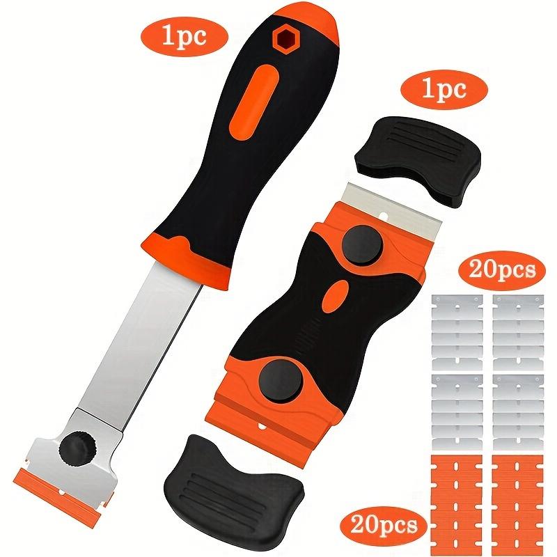 

Набор инструментов для скребков, 42 шт. (1 длинный скребок + 1 двусторонний шпатель + 20 металлических лезвий + 20 пластиковых лезвий) Скребок, Инструмент для снятия краски 42pcs