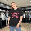 Crush On U Bubble Text Tee Cute Romantic Pink Graphic T-Shirt
