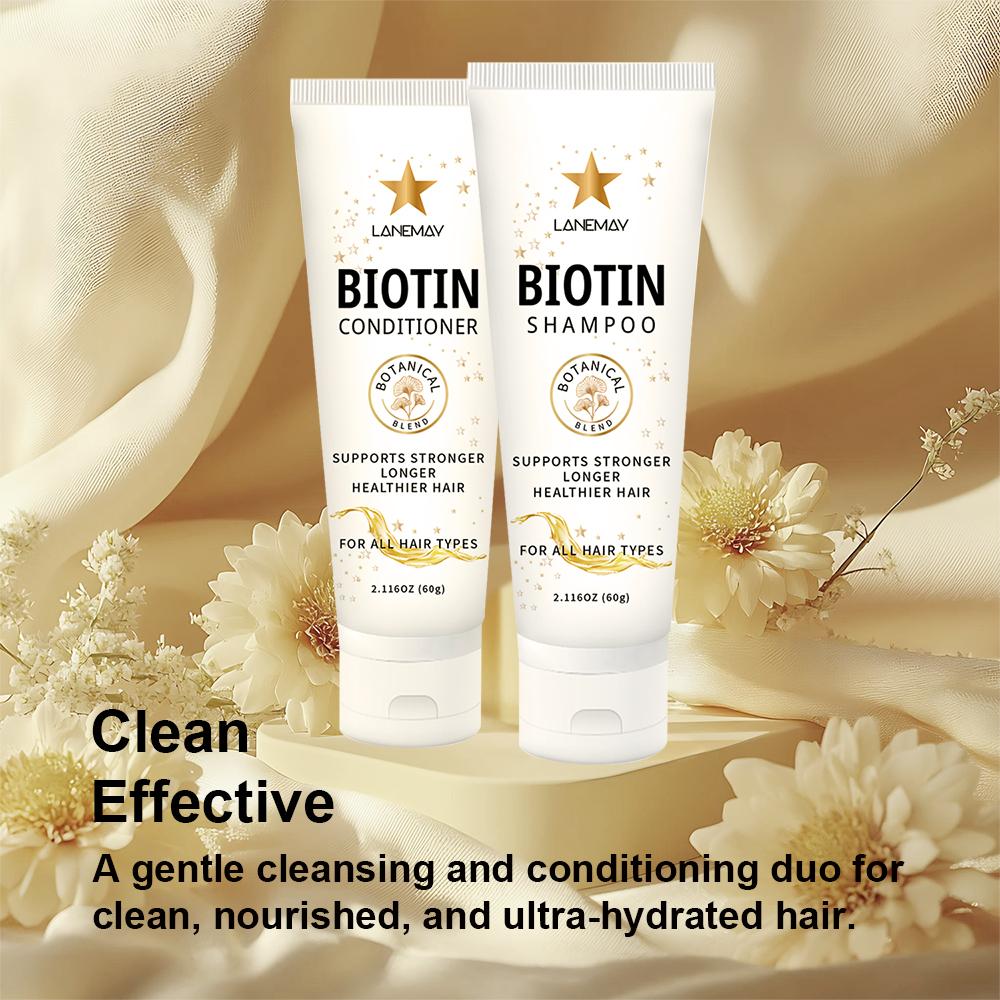 Biotin Shampoo and Conditioner Set-Cleaning and conditioning duo for clean,nourished,and ultra-hydrated hair-Prevents Breaksge and Split Ends