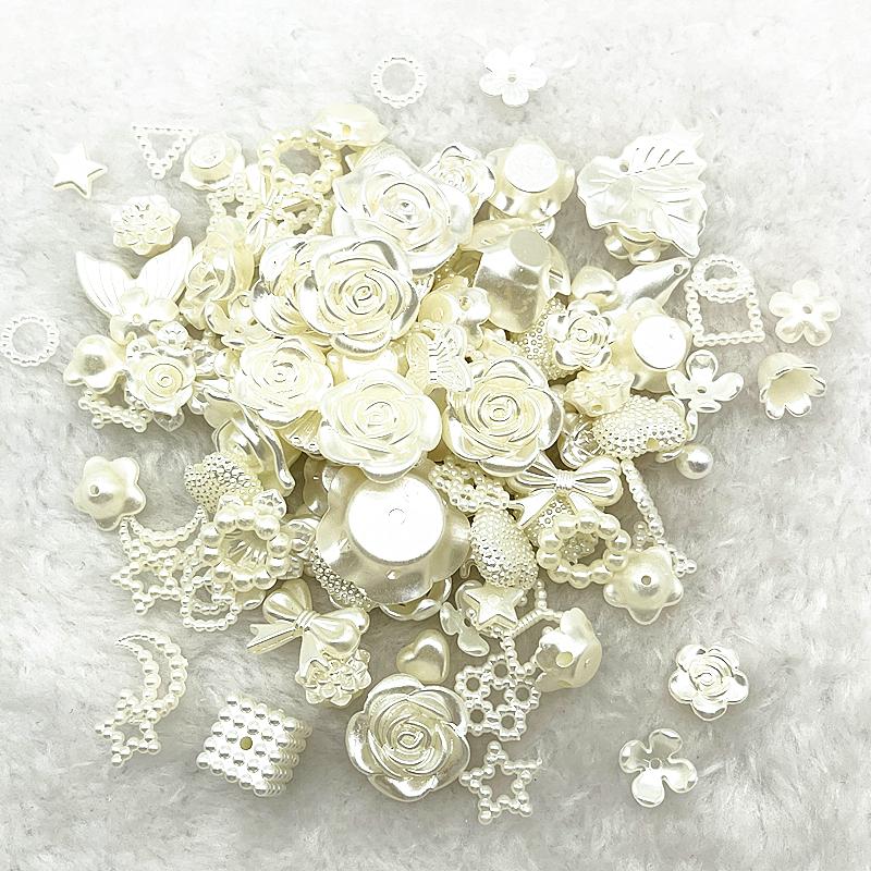 20g/lot Mixed Rose Flower Bowknot Beads Star Heart Butterfly Acrylic Spacer Beads for Jewelry Making DIY Bracelet Accessories