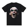 T-shirt Graphique Visage de Charles Oliveira Unisexe Vêtements Harajuku Vintage Oversize T-shirt en Coton Unisex