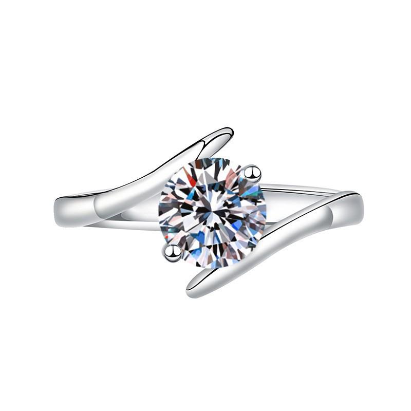 Open Adjustable European and American Style New Imitation Mosane Diamond Adjustable Girls' Ring Fashionable Creative Ring