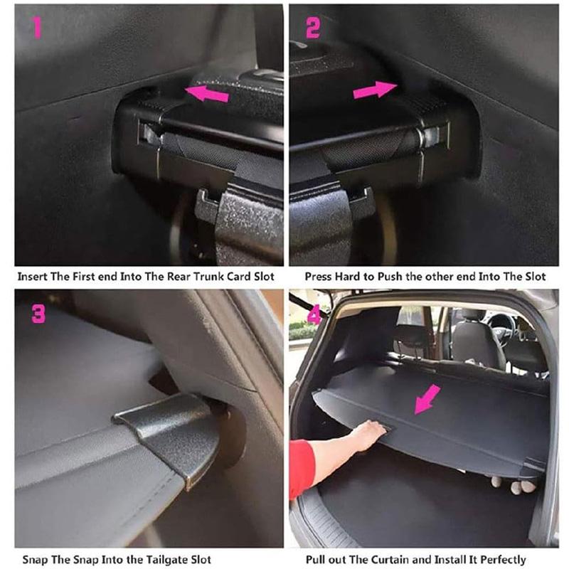 Trunk Curtain Cover Organizer For Mercedes Benz GLC 2015-2022 SUV Rear Rack Partition Shelter Shield Shade Luggage Cargo Storage