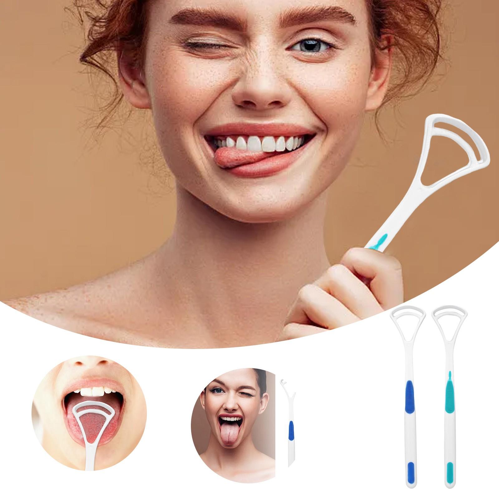 

2 Pcs Tongue Scraper Oral Tongue Cleaner Mouth Tongue Cleaning Brush Fresh Breath Maker Oral Hygiene Care Tools Toothbrush One Size розовый