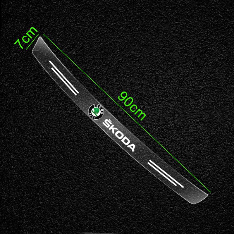 1Pcs Transparent Car Trunk Badge Protective Sticker Car Accessories For Skoda Octavia Superb Rapid Kodiaq Karoq Fabia Kamiq Roomster Citigo