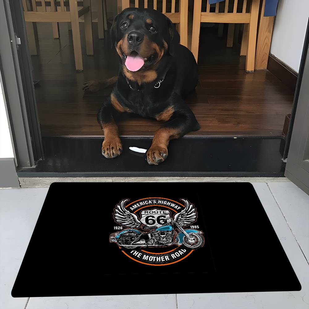 R-Route 66 Fashion Floor Mat Cheaper Anti-slip Modern Living Room Balcony Printed Bedside Mats