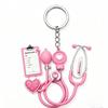 Stethoscope Keychain Mini 2D Flat Cute Shape Medical Themed Nurse Bag Charm Exquisite Souvenir Gift for Hospital Workers