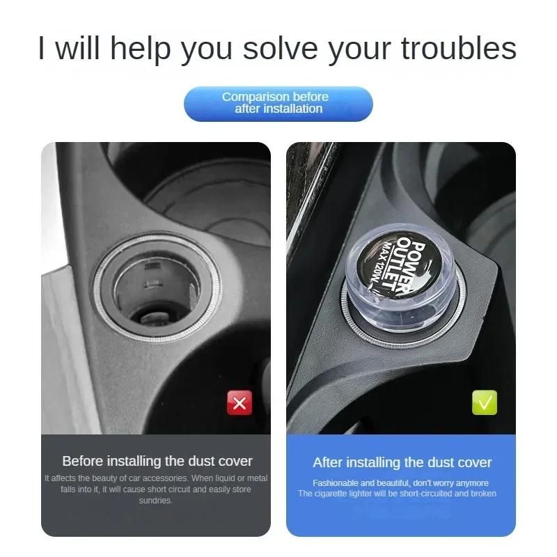 Car Lighter Plug Cover Dustproof Plug Fire Missile Button Decorations Cap Shield Automotive Vehicles Cigarette Lighter Covers