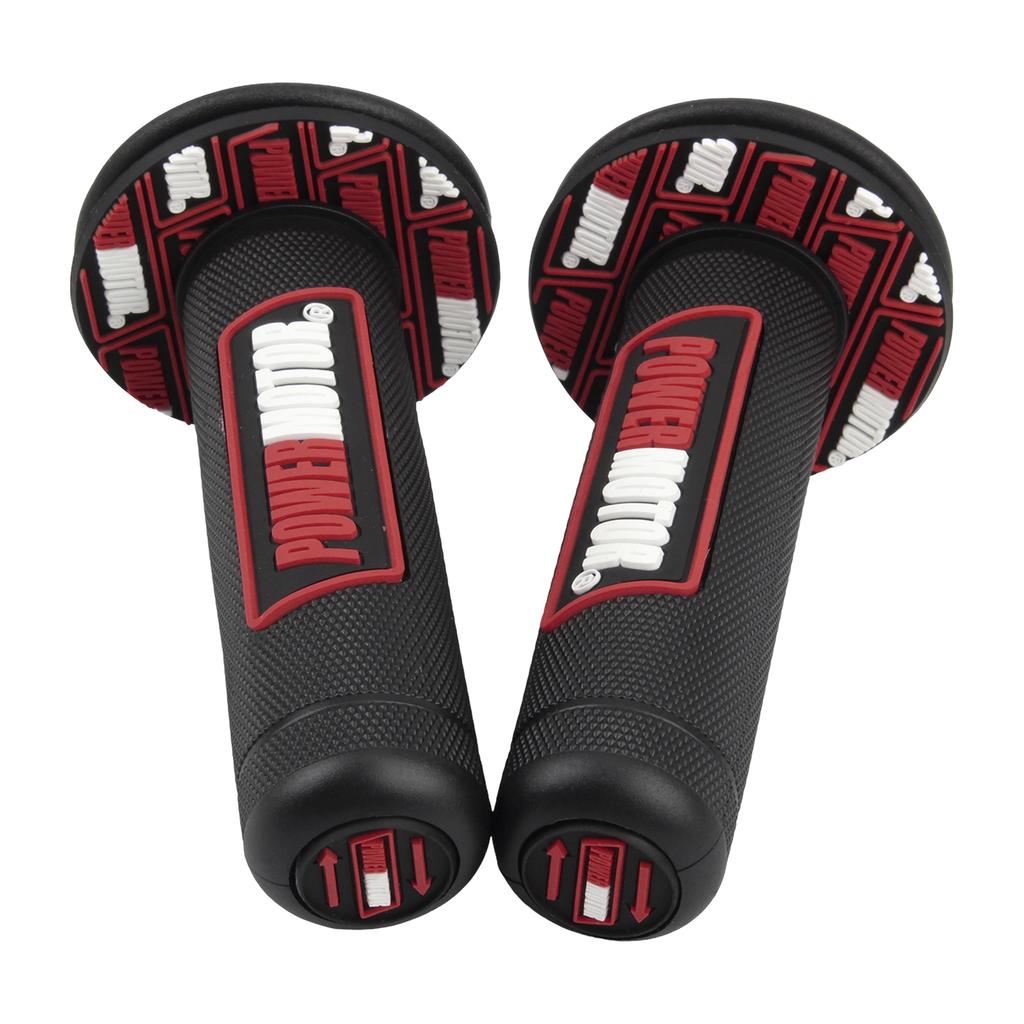 Gumowe manetki motocyklowe Powermotor 7/8" 22mm 24mm Ochrona kierownicy Motocross Cross Żelowa manetka Uniwersalne akcesoria