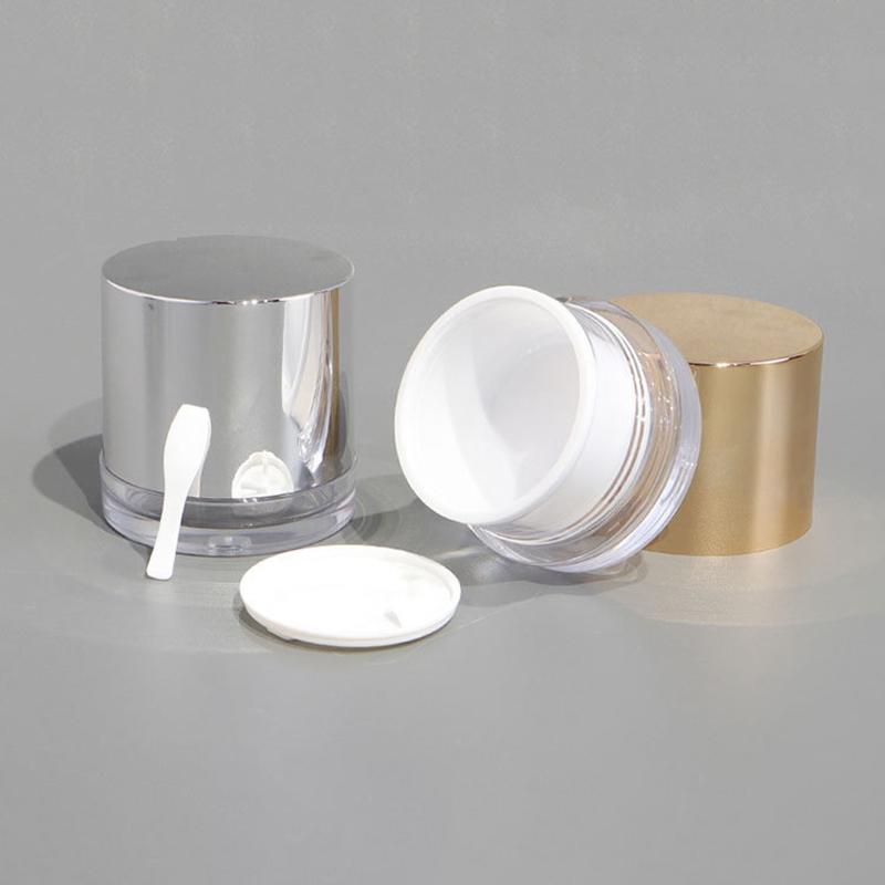 1Pcs Plastic Cream Jar With White Liner Cream /Lotion Bottle Cosmetic Container Refillable Bottles With Spoon