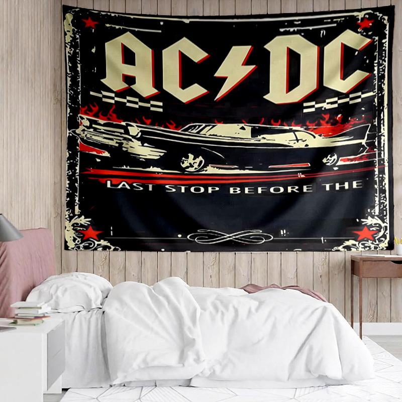 ACDC band Tapestry for Bedroom Aesthetic Classroom Tapestries Wall Hanging for Living Room Dorm Office,Ideal Creative Gift