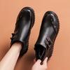 Cotton Shoes Soft Leather Middle-aged and Elderly Women's Shoes Non-slip Elderly Grandma Shoes Velvet Warm Short Boots In Winter