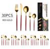 Gold Cutlery Set Stainless Steel Dinnerware Set 30Pcs Knives Forks Coffee Spoons Flatware Set Kitchen Dinner Tableware Set