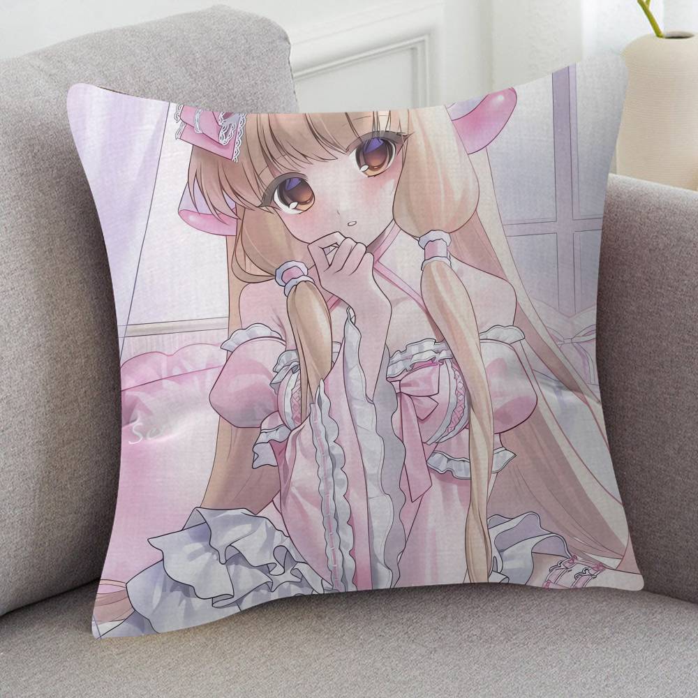 Anime Chobits Soft Comfortable Pillow Case Cartoon For Sofa Living Cat Room Home Office Retro Decor Protective Cover