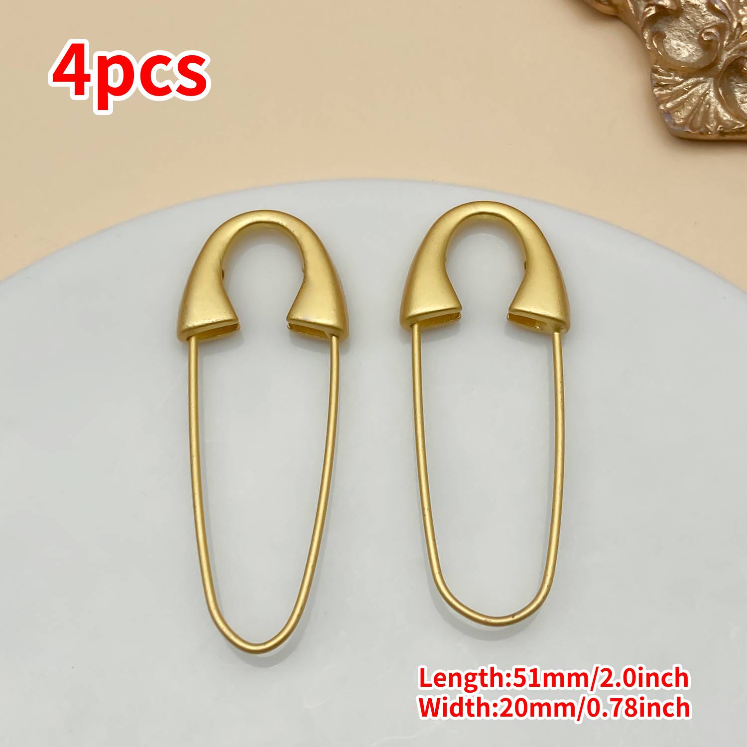 

4/6/10pcs 51x20mm Golden Metal Safety Pin Heavy Duty With Hole For Brooch Jewelry Crafts Clothing Accessories Pins Pincushions