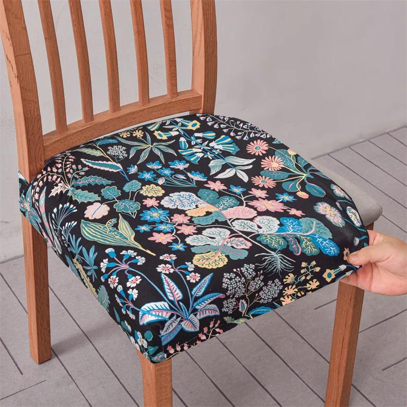 1Pc Chair Cover Bohemian Style Elastic Anti-Dirty Chair Cushion Cover Washable Printed Dining Chair Cover For Home El Banquet