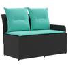 Furniture Set with Cushions 4 Pcs Black and Turquoise PE Rattan