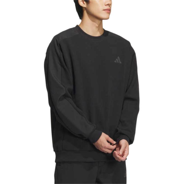 Adidas Fleece Crew Neck Comfortable Fashion Sweatshirt Men Sweatshirt Black JX1792