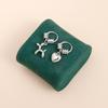 Punk Silver Color Asymmetry Flower Hoop Earrings For Women  Red Zircon Heart Earrings Party Jewelry Accessories Gifts