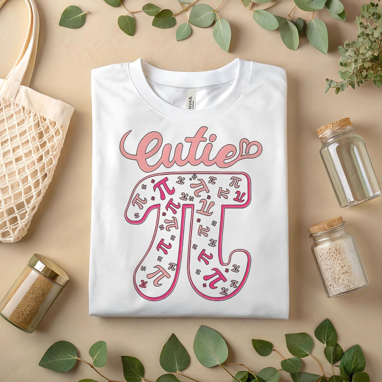 Cutie Pi Math T-Shirt Funny Pi Day Graphic Tee Nerd Geek Teacher Unisex A66 3XL