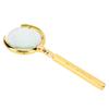 Magnifying Glass Golden Ergonomic Handheld Stainless Steel Handle 8X Lune Shape Open Reading Magnifier for Elder