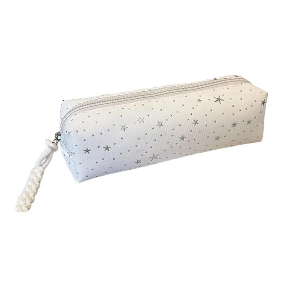 Printed Pencil Storage Bag Canvas Zipper Stationery Pouch Trendy Makeup Bag  Children