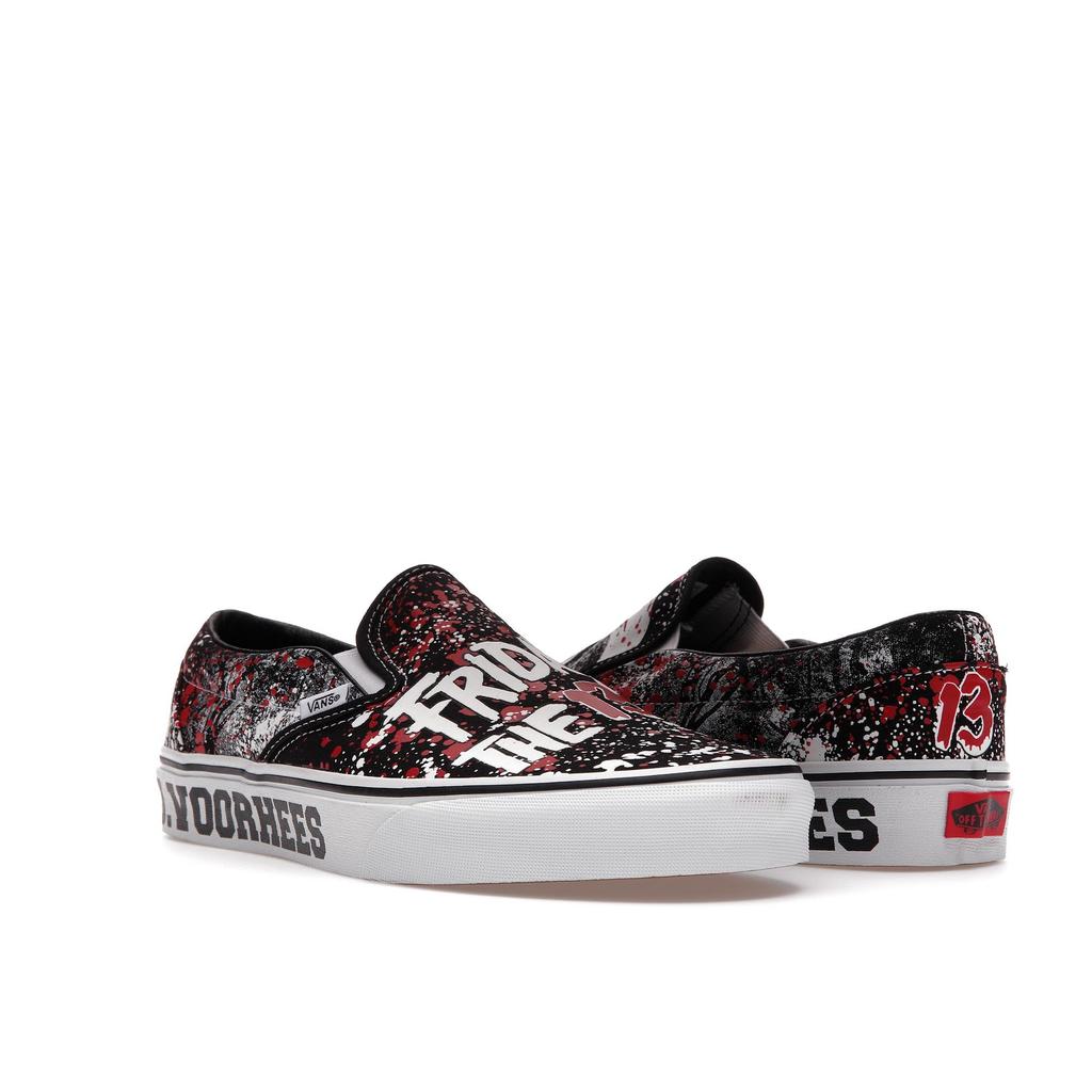 Vans Classiche Slip-On Casa del Terrore Venerdì 13 Unisex Nero Bianco Verificato VN0A4U38ZPL