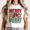 Coquette Merry Christmas Bow T-and Kids Tshirt, Festive Leopard Holiday Tee