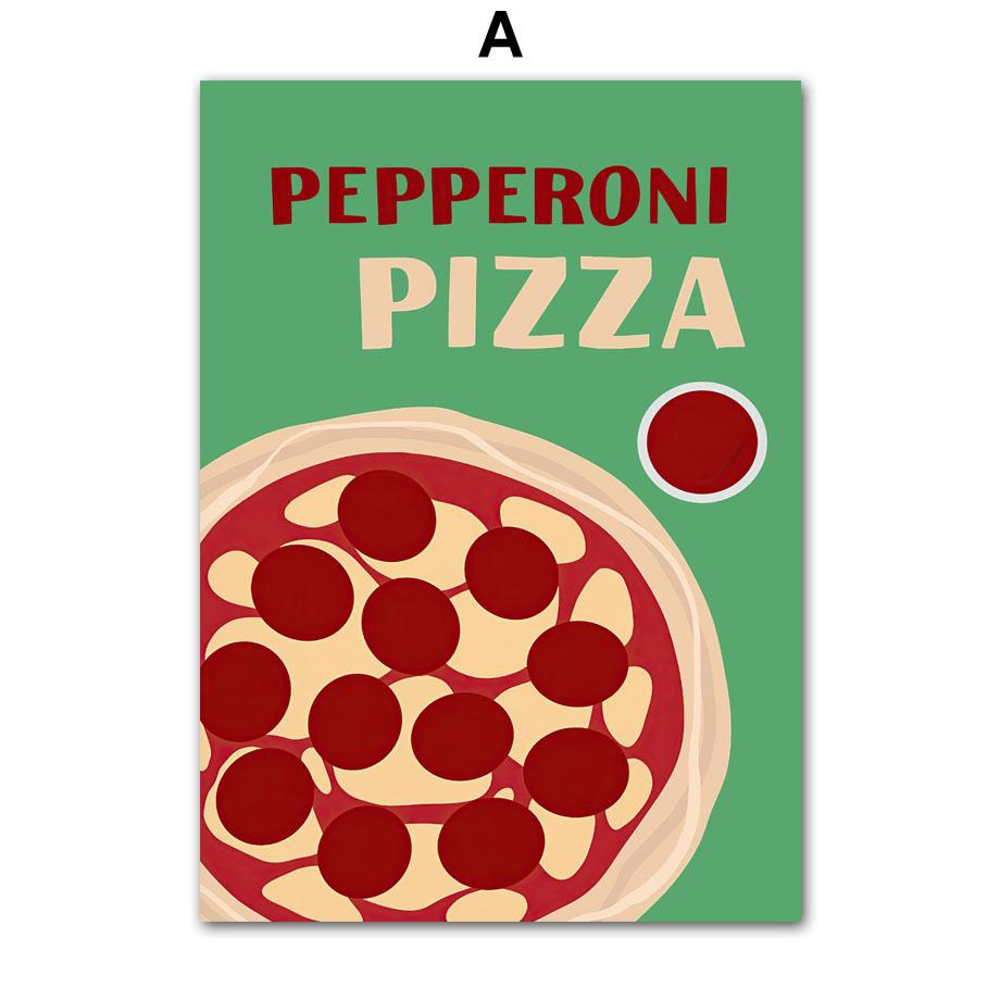 Pizza Ramen Tacos Burger Spaghetti Grilled Cheese Posters Prints Canvas Painting Nordic Wall Art Pictures Kitchen Room Decor