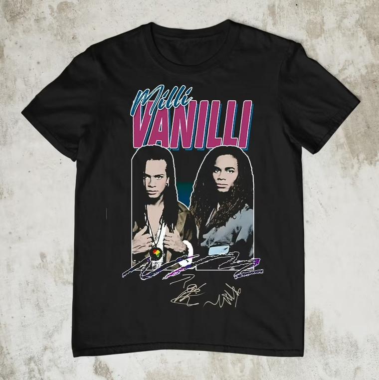 

Milli Vanilli Signature Short Sleeve Unisex T-Shirt All Size S-5XL SU326 Unisex T-Shirt XXXXL