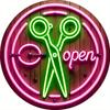 Barber Scissors Open Neon Tin Sign  Vintage Durable Metal Plaque Wall Decor Home Office Bar Man Cave Wall Art