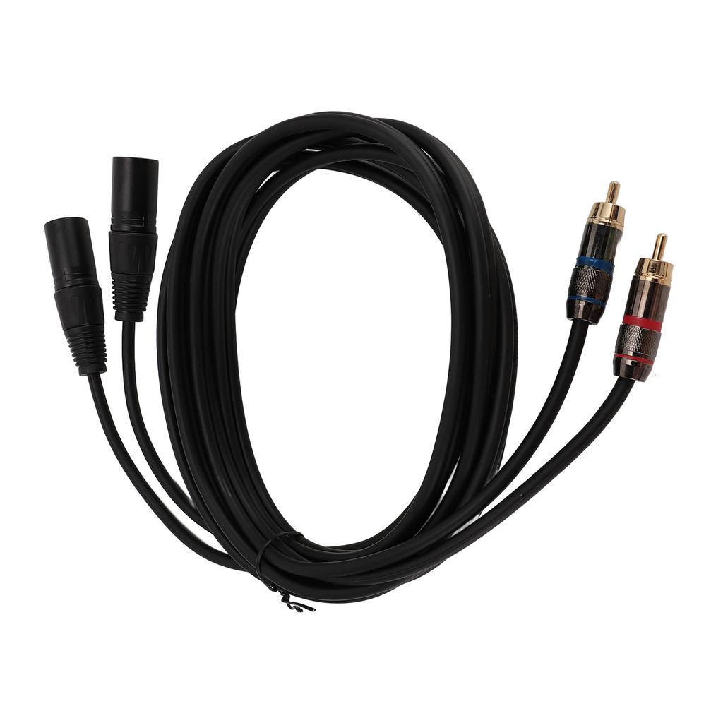 Dual XLR to Dual AV Cable Male to Male HiFi Sound XLR to AV Cord for Amplifier Mixing Console