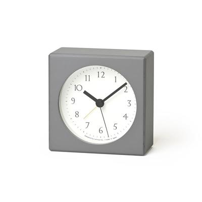 Nuan Analog Alarm Clock, Natural Wood Grain Gray, PA23-10 GY