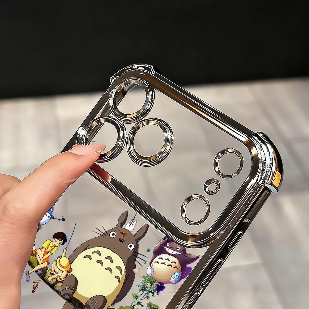 Cute Cartoon Totoros Phone Case for Samsung Galaxy S26 S25 S24 S23 S22 S21 S20 FE Ultra Plus 5G Anti-drop Transparent Cover