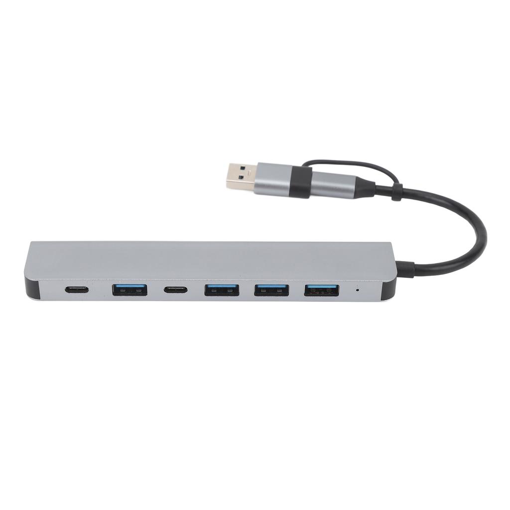 USB Type C Hub High Speed 1 USB3.0 4 USB2.0 2 Type C Port Aluminum Alloy USB Splitter for Laptop Tablet Phone PC