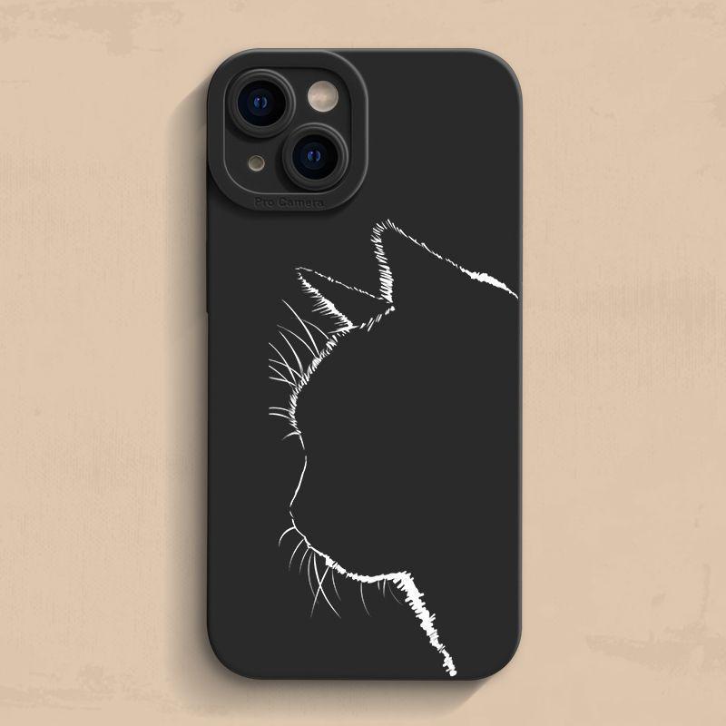 

Line Cat Compatible iPhone Case for Apple 14, 13 Pro Max, 12, 11, XR. 14 Pro