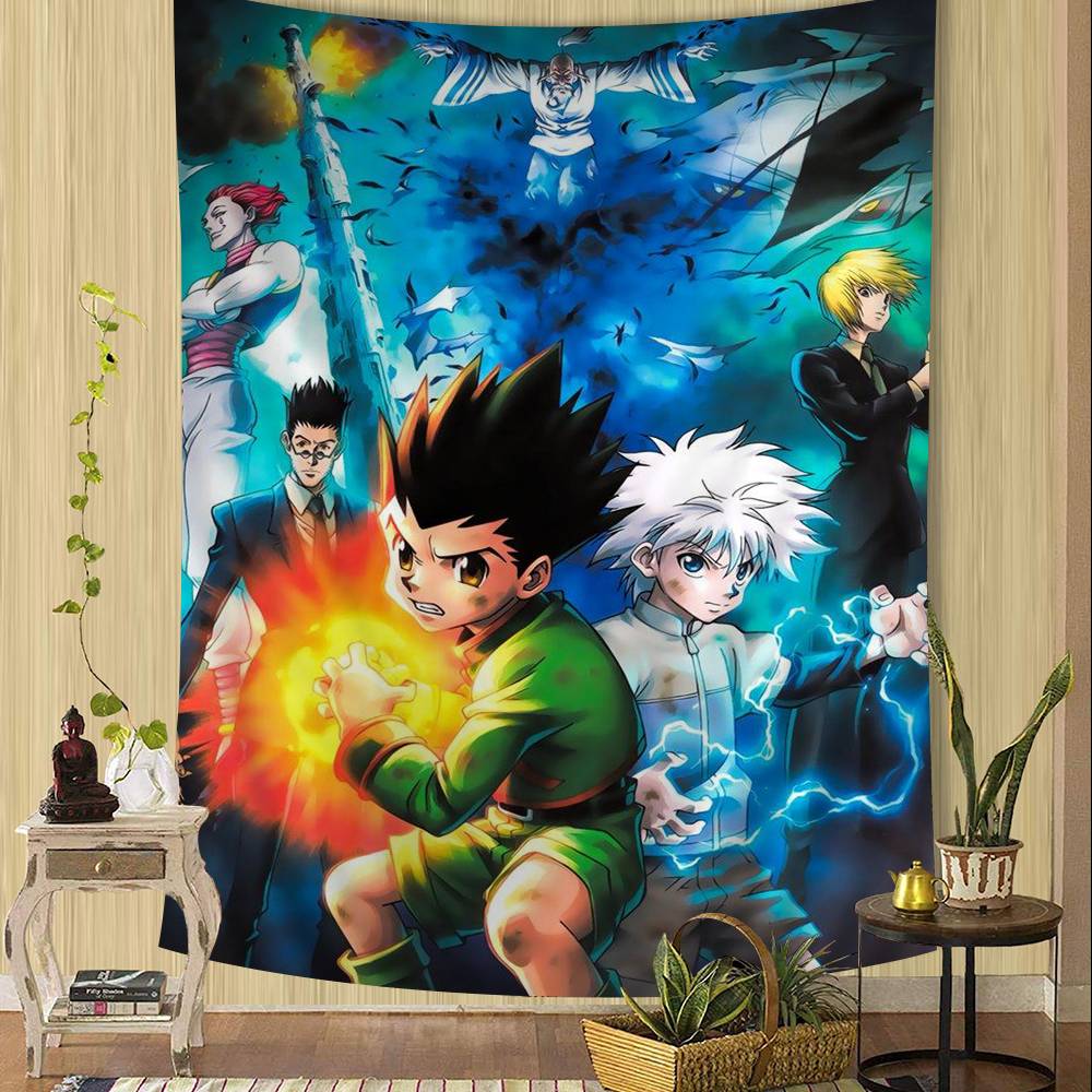 Anime Hunter X Hunter Classic Vintage Colorful Tapestry Wall Hanging Bohemian Wall Tapestries Mandala Wall Art Decor