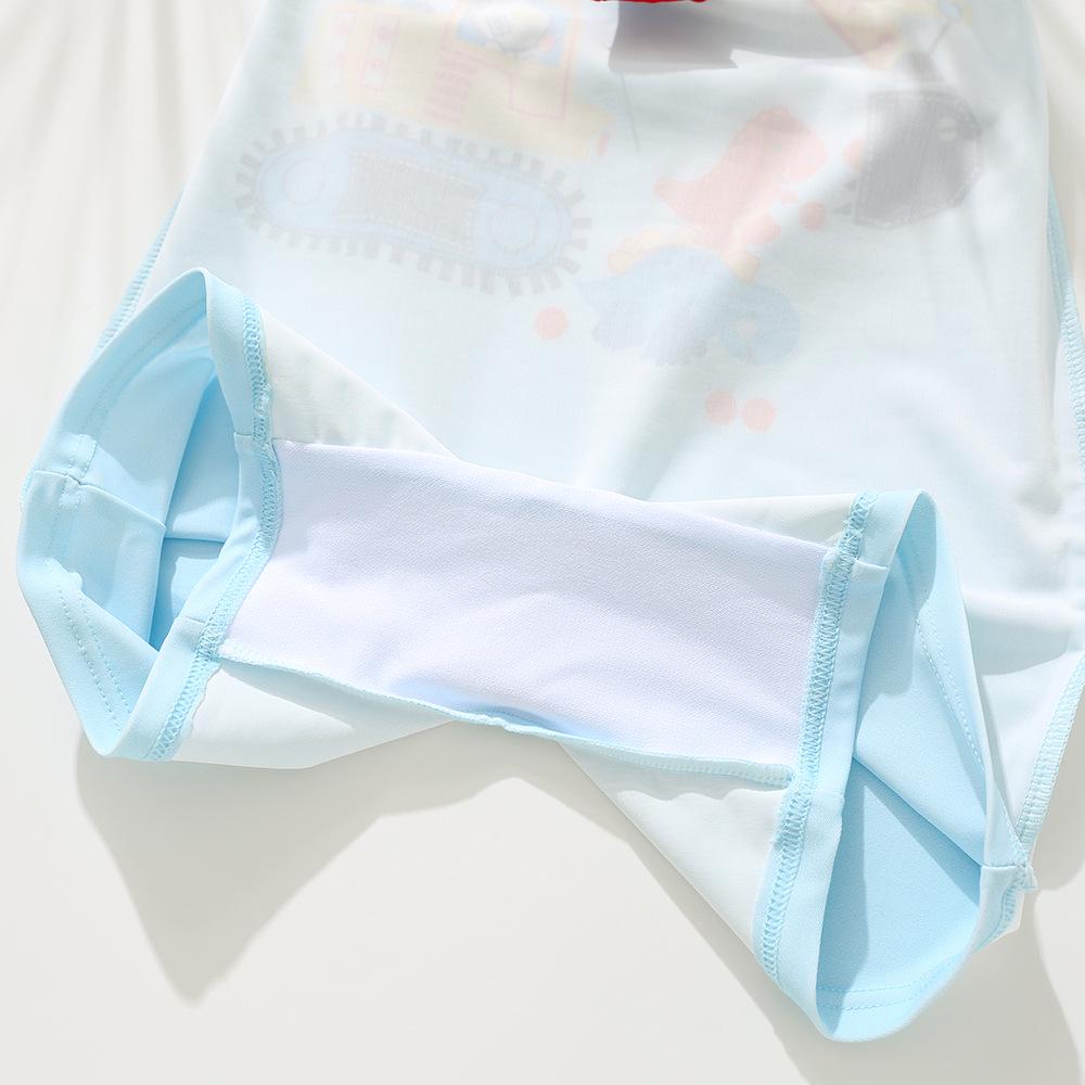 2026 Boys' One-Piece Swimsuit: Quick-Dry Boxer with Cartoon Design for 9-12M to 1-7Y, Sun Protective Swimwear