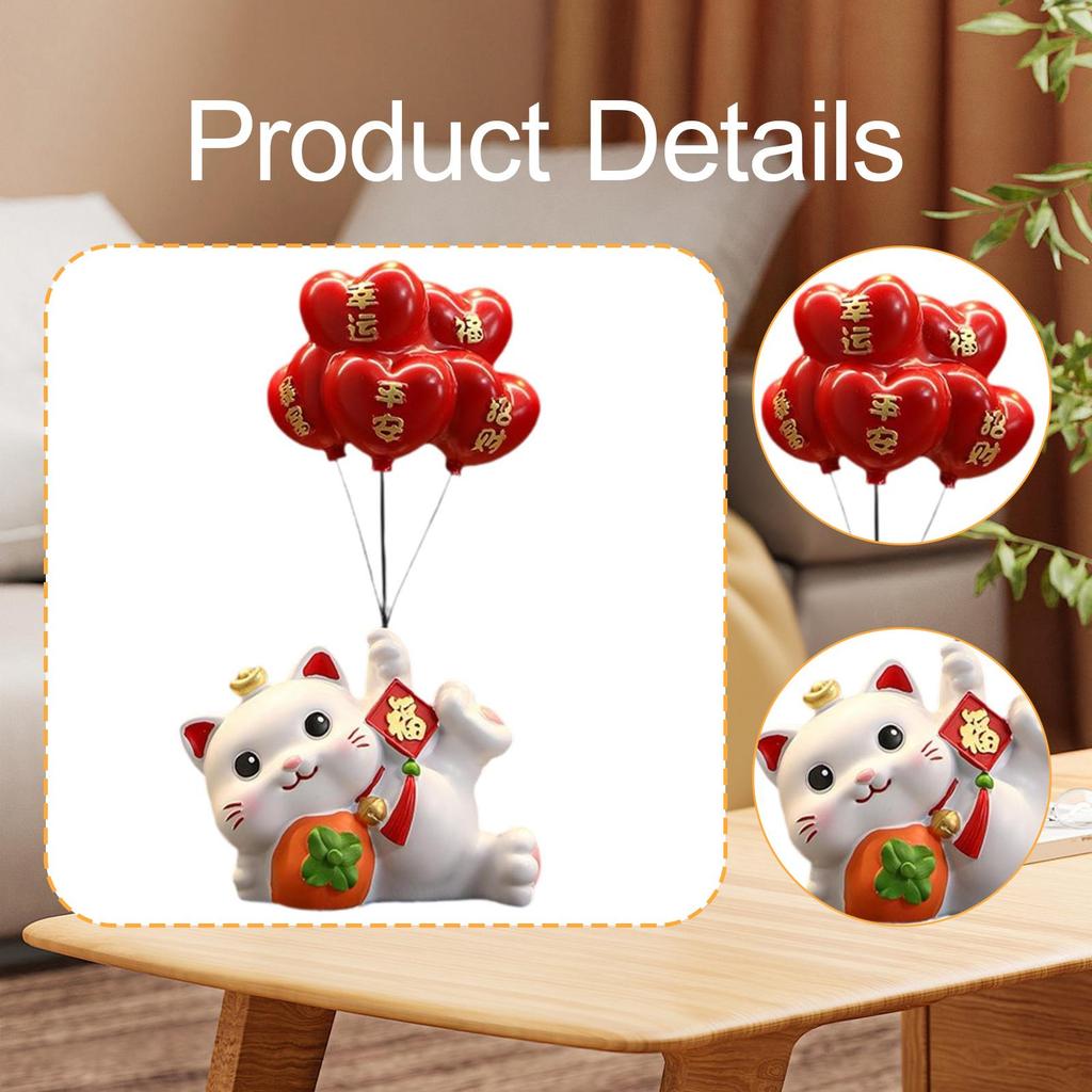 Decorative Cat Statue Resin Animal Sculpture Modern Tabletop Figurine Art Home Decor for Festival Entrance