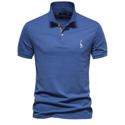 Herren Lässiges Polohemd im koreanischen Stil mit Stickerei Unifarben Knopfleiste Kragen Kurzarm Oberteil
