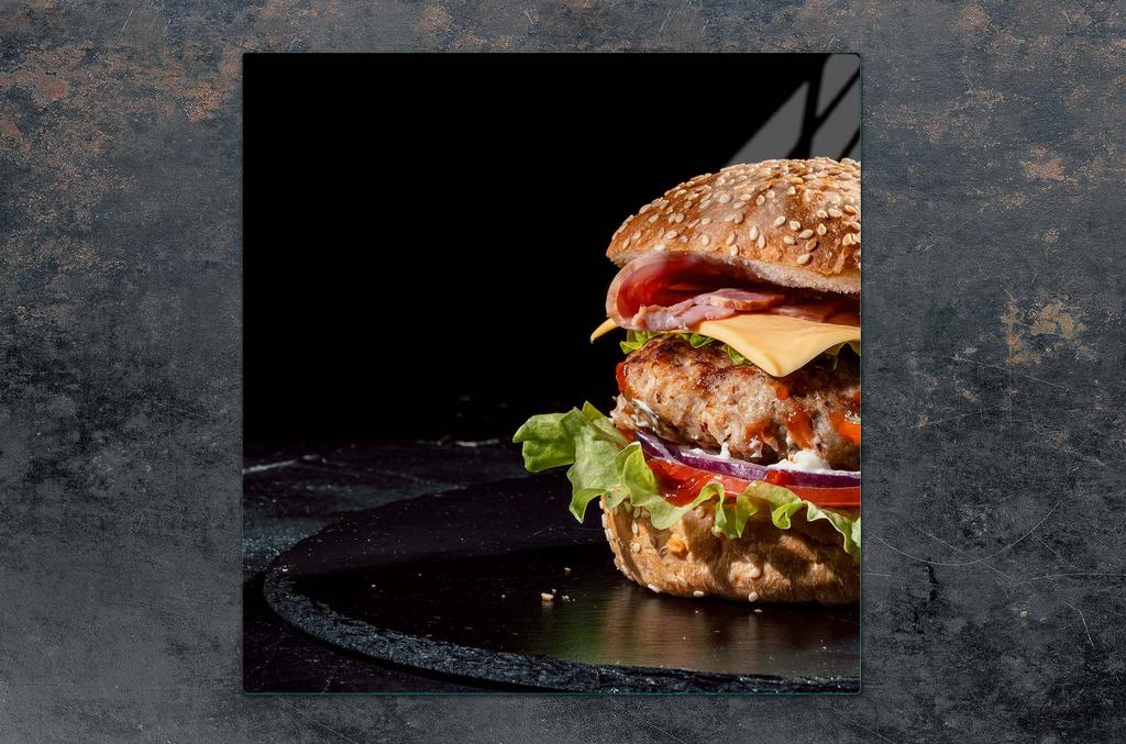 SZKLANA PŁYTA OCHRONNA NA KUCHENKĘ 50x52 HAMBURGER