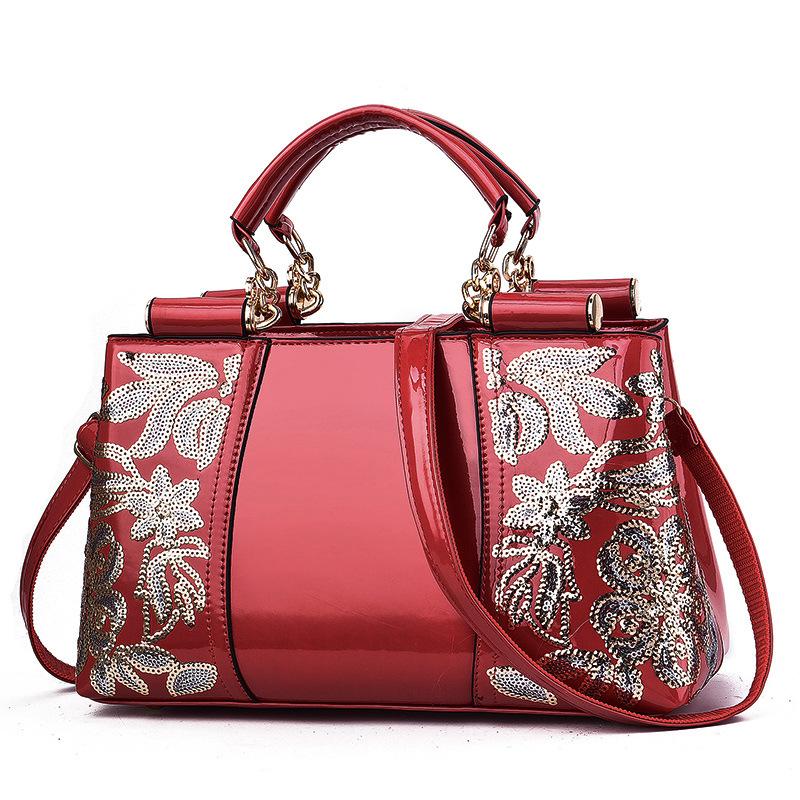 Borsa da Sposa Laccata Lucida 2025 - Stile Europeo e Americano, Borsa a Spalla/Crossbody di Grande Capacità
