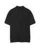 IRONYPORNO WHITELINE 86-Iro356 Micro Cable Half-Zip Collared Short Sleeve Knit Black