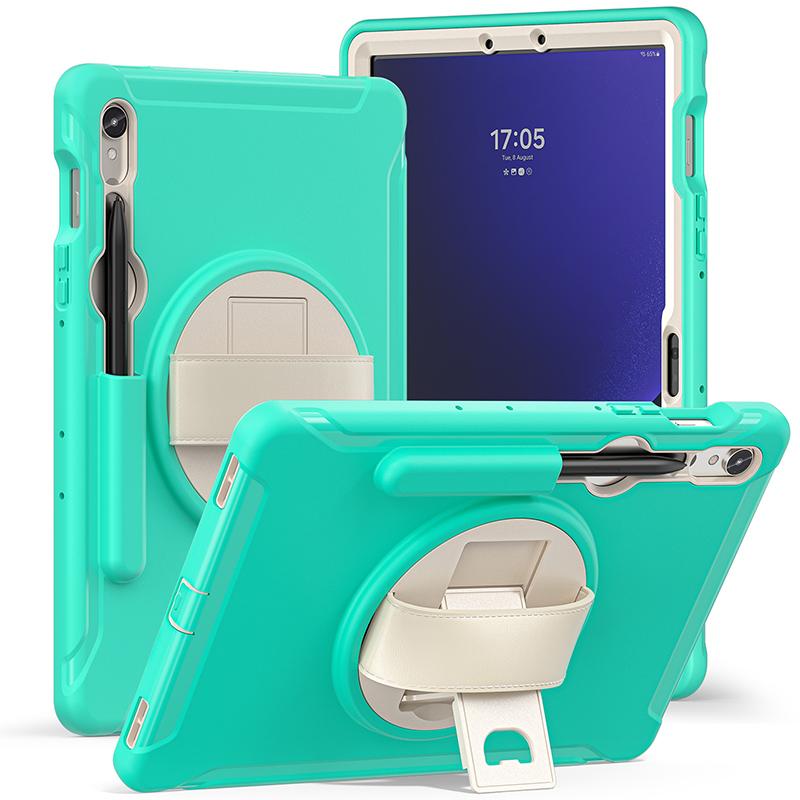Custodia con Cinturino a Mano per Samsung Galaxy Tab S9/S8/S7 Universale 11 Pollici Antiurto Robusta con Portapenne Cavalletto