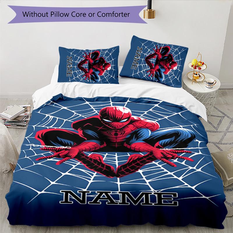 3pcs Spider Man3 Cover Set - Personalized Name, HD Printed Bedding with 1 Cover and 2 Pillowcases - Perfect for Home Decor, Easy Care