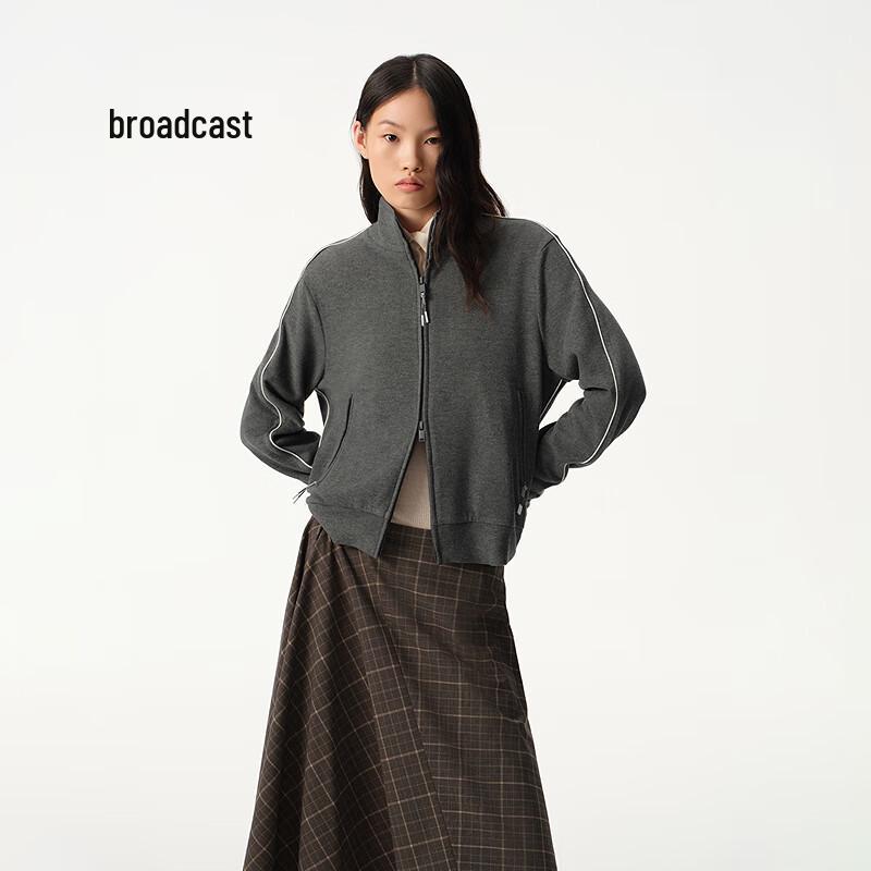 

Broadcast Women s Zip-up Stand Collar Short Sweatshirt Jacket S